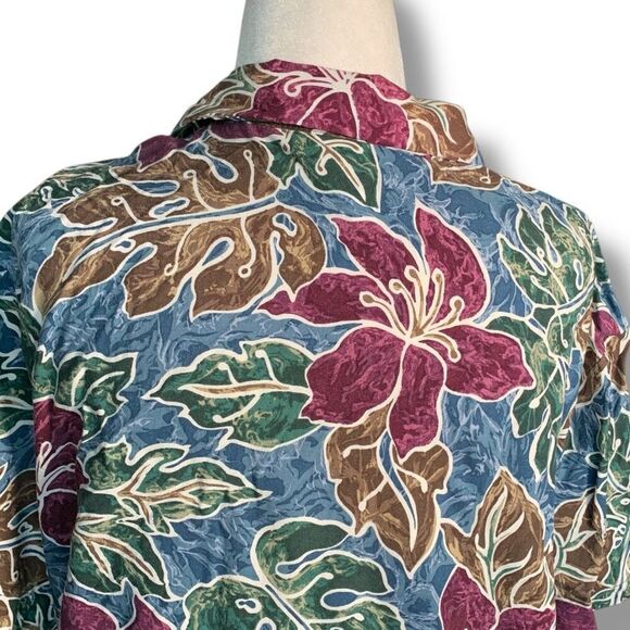 Vintage Hilo Hattie Hawaiian Shirt Camp Collar Tropical Abstract Floral Small - Picture 6 of 11